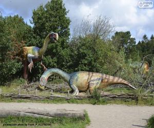 yapboz Grup üç dinozorlar manzarasında